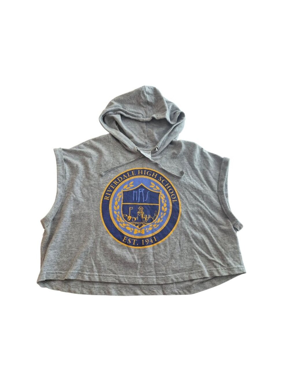 Riverdale Hooded Women's Gray Sleeveless Hoodie Crop Top Size L